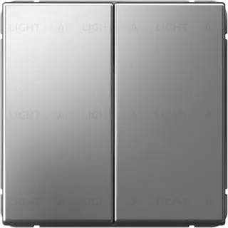 Выключатель двухклавишный кнопочный System Electric ArtGallery 10А, сталь GAL000917S GAL000917S