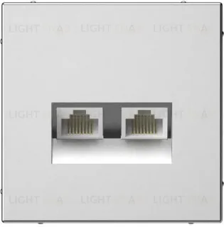 Розетка компьютерная двойная RJ45 5е кат. System Electric ArtGallery, сталь GAL000985 GAL000985