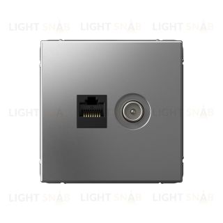Розетка TV и интернет розетка System Electric ArtGallery RJ 45, 5 кат., сталь GAL000989 GAL000989