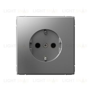 Розетка с заземлением со шторками System Electric ArtGallery 16А, сталь GAL000945 GAL000945