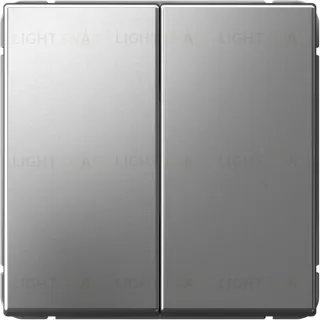 Выключатель двухклавишный проходной System Electric ArtGallery 10А, сталь GAL000965S GAL000965S