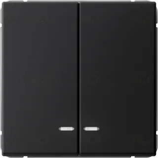 Выключатель двухклавишный с подсветкой System Electric ArtGallery 10А, карбон GAL001053S GAL001053S