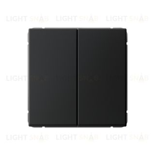 Выключатель двухклавишный кнопочный System Electric ArtGallery 10А, карбон GAL001017 GAL001017