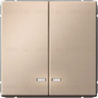 Выключатель двухклавишный с подсветкой System Electric ArtGallery 10А, песочный GAL001253S GAL001253S