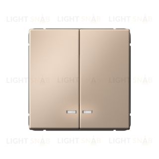 Выключатель двухклавишный с подсветкой System Electric ArtGallery 10А, песочный GAL001253 GAL001253