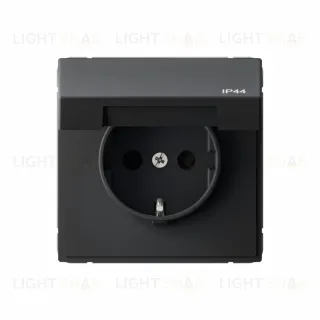 Розетка с заземлением, быстрозажимные клем., со шторками и крышкой System Electric ArtGallery 16А IP44, карбон GAL441046S GAL441046S