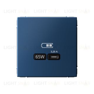 Розетка USB для зарядки System Electric ArtGallery тип-C 65W высокоскор.заряд. QC, PD, аквамарин GAL001127 GAL001127