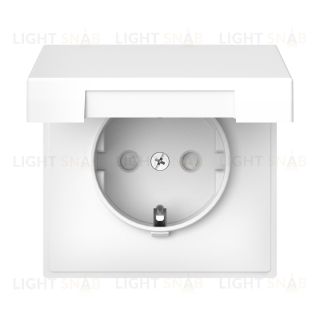 Розетка с заземлением со шторками и крышкой System Electric ArtGallery 16А IP20, лотос GAL001346 GAL001346