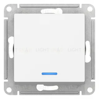 Выключатель одноклавишный проходной с подсветкой System Electric ArtGallery 10А, лотос GAL001308+ATN001363 GAL001308 + ATN001363