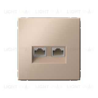 Розетка компьютерная двойная System Electric ArtGallery RJ45 6A кат., песочный GAL001288 GAL001288