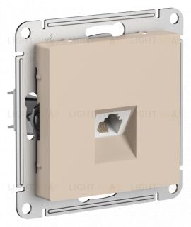 Розетка телефонная одинарная System Electric ArtGallery RJ11, песочный GAL001208+ATN001281 GAL001208 + ATN001281