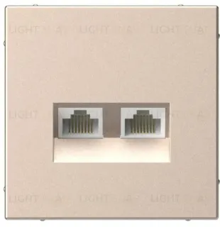 Розетка компьютерная двойная RJ45 5е кат. System Electric ArtGallery, песочный GAL001285 GAL001285
