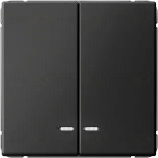 Выключатель двухклавишный с подсветкой System Electric ArtGallery 10А, базальт GAL001453S GAL001453S