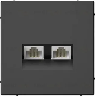 Розетка компьютерная двойная RJ45 5е кат. System Electric ArtGallery, базальт GAL001485 GAL001485