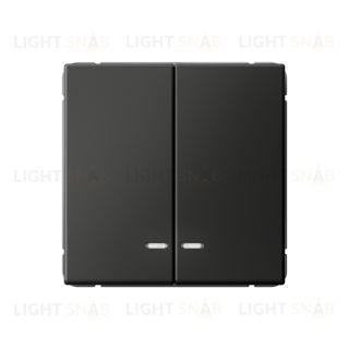 Выключатель двухклавишный с подсветкой System Electric ArtGallery 10А, базальт GAL001453 GAL001453