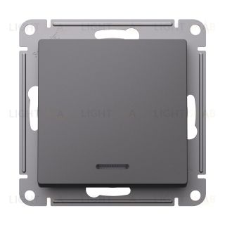 Выключатель одноклавишный проходной с подсветкой System Electric ArtGallery 10А, базальт GAL001408+ATN001463 GAL001408 + ATN001463