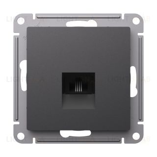 Розетка телефонная одинарная System Electric ArtGallery RJ11, базальт GAL001408+ATN001481 GAL001408 + ATN001481