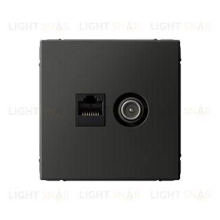 Розетка TV и интернет розетка System Electric ArtGallery RJ 45, 5 кат., базальт GAL001489 GAL001489