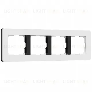 Рамка четверная Werkel Split белый-черный, soft-touch a067991 a067991