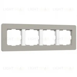 Рамка четверная Werkel Split дымчатый-белый, soft-touch a067264 a067264