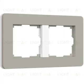 Рамка двойная Werkel Split дымчатый-белый, soft-touch a067260 a067260