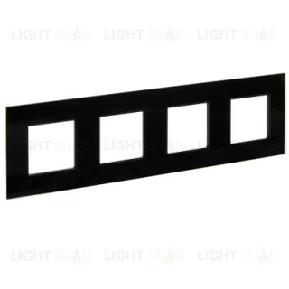 Рамка четверная IEK Skandy черное стекло SK-M42-G-K02 SK-M42-G-K02