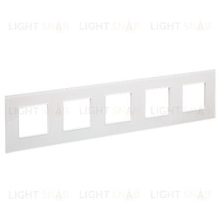 Рамка 5-местная IEK Skandy арктический белый стекло SK-M52-G-K01 SK-M52-G-K01