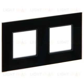 Рамка двойная IEK Skandy черное стекло SK-M22-G-K02 SK-M22-G-K02