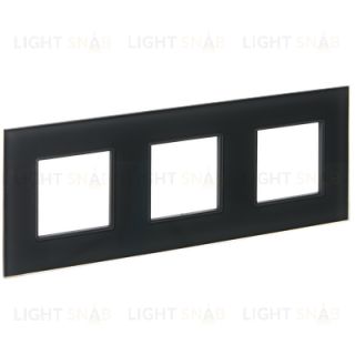 Рамка тройная IEK Skandy графит стекло SK-M32-G-K53 SK-M32-G-K53