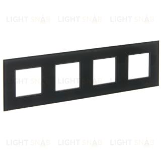 Рамка четверная IEK Skandy графит стекло SK-M42-G-K53 SK-M42-G-K53