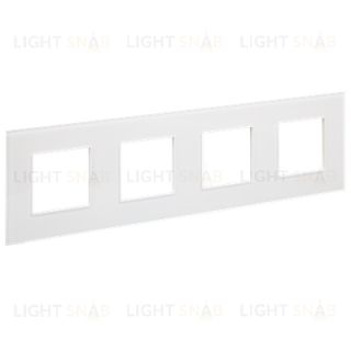 Рамка 4-местная IEK Skandy арктический белый стекло SK-M42-G-K01 SK-M42-G-K01