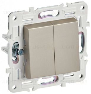 Выключатель 2-клавишный проходной 10А IEK Skandy шампань SK-V22-0-10-K37 SK-V22-0-10-K37