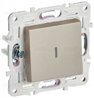 Выключатель 1-клавишный проходной с подсветкой 10А IEK Skandy шампань SK-V12-1-10-K37 SK-V12-1-10-K37
