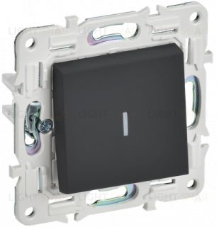 Выключатель 1-клавишный с подсветкой 10А IEK Skandy графит SK-V10-1-10-K53 SK-V10-1-10-K53
