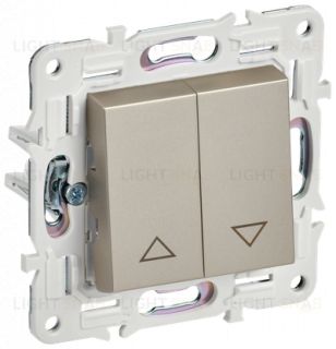 Выключатель 2-клавишный самовозвратный управления жалюзи IEK Skandy, шампань SK-V15-0-10-K37 SK-V15-0-10-K37