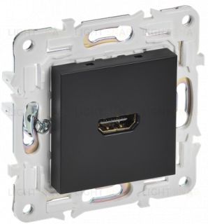 HDMI розетка одинарная тип А IEK Skandy, черный SK-H10-K02 SK-H10-K02