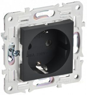 Розетка с заземлением 16A/250В IEK Skandy графит SK-R11-16-K53 SK-R11-16-K53