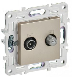 Розетка TV-SAT оконечная IEK Skandy, шампань SK-AF20-O-K37 SK-AF20-O-K37