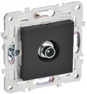Розетка TV проходная IEK Skandy, графит SK-A10-P-K53 SK-A10-P-K53