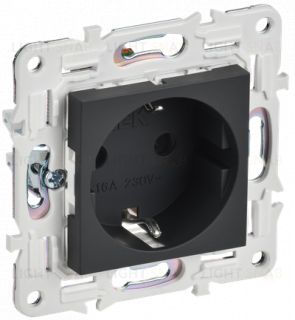 Розетка с заземлением со шторками 16A/250В IEK Skandy графит SK-R14-16-K53 SK-R14-16-K53