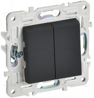 Выключатель 2-клавишный проходной 10А IEK Skandy графит SK-V22-0-10-K53 SK-V22-0-10-K53