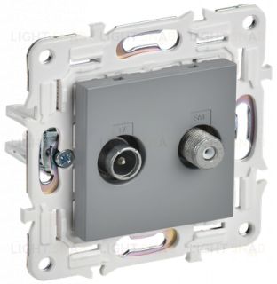 Розетка TV-SAT оконечная IEK Skandy, серый SK-AF20-O-K03 SK-AF20-O-K03