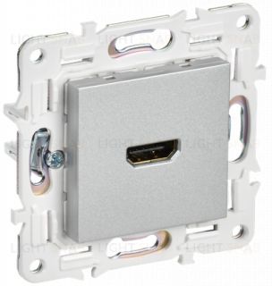 HDMI розетка одинарная тип А IEK Skandy, серебряный SK-H10-K23 SK-H10-K23