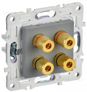Акустическая розетка 4-местная IEK Skandy, серый SK-S40-K03 SK-S40-K03