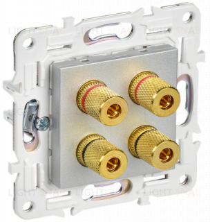 Акустическая розетка 4-местная IEK Skandy, серебряный SK-S40-K23 SK-S40-K23