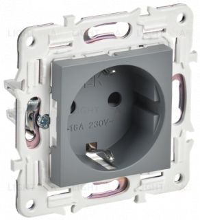 Розетка с заземлением со шторками 16А IEK Skandy серый SK-R14-16-K03 SK-R14-16-K03