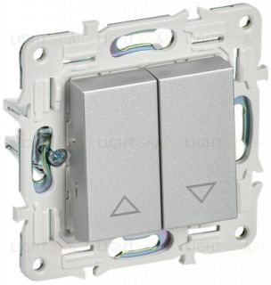 Выключатель 2-клавишный самовозвратный управления жалюзи IEK Skandy, серебряный SK-V15-0-10-K23 SK-V15-0-10-K23