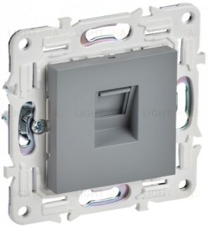 Розетка интернет одинарная RJ45 кат.6 IEK Skandy серый SK-K10-2-K03 SK-K10-2-K03