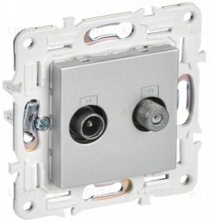 Розетка TV-SAT оконечная IEK Skandy, серебряный SK-AF20-O-K23 SK-AF20-O-K23