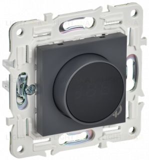 Термостат электронный с датчиком 2,4 м для теплых полов 16А, 3500Вт IEK Skandy титан SK-RT11-K48 SK-RT11-K48